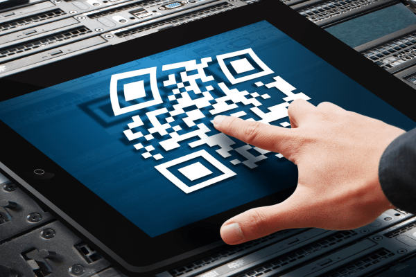 QR code on screen